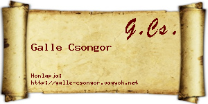 Galle Csongor névjegykártya